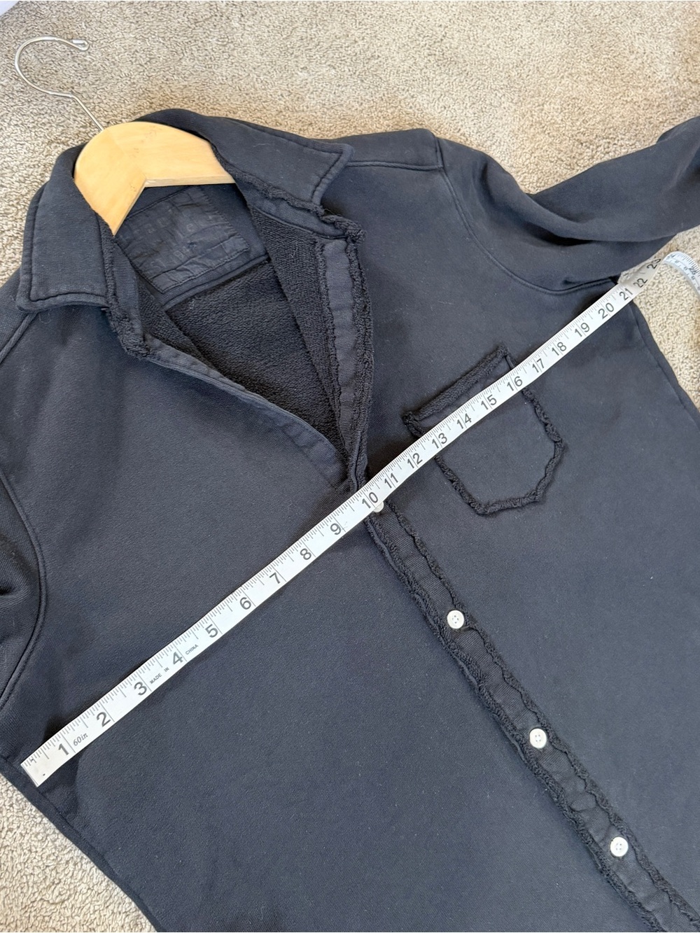 Frank & Eileen LabEileenTf Tee Lab Relaxed Fit Jersey Knit Button Front Black S - Picture 12 of 13